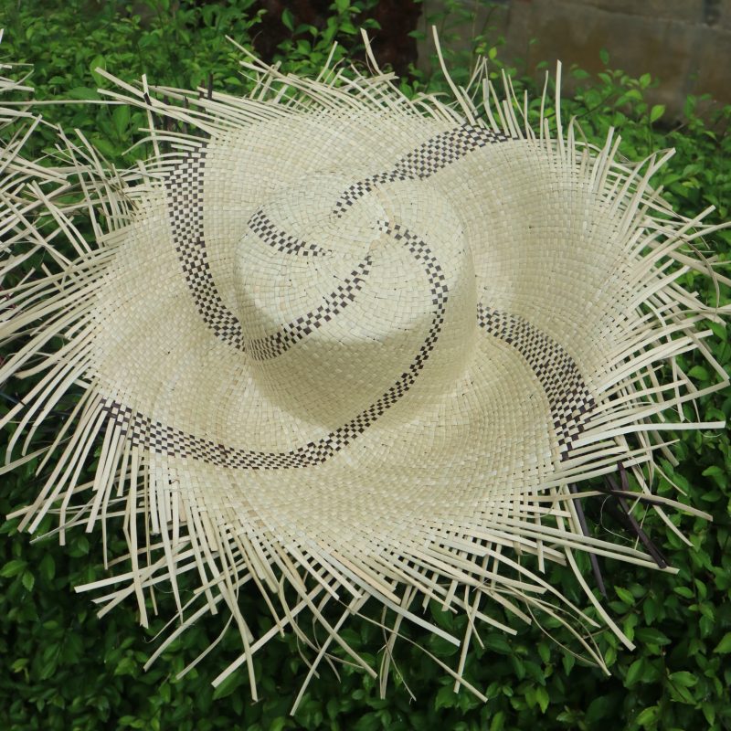 Topi Rumbai Anyaman Pandan Motif